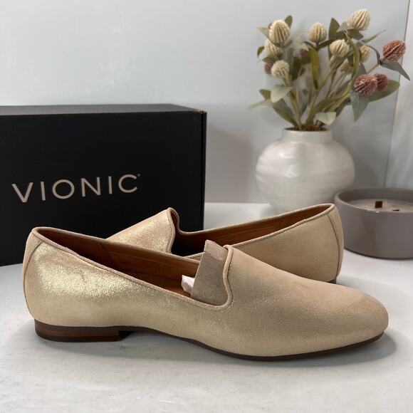 Vionic Willa II Slip-on Leather Slip On Flat Metallic Gold Women's 9.5M - Picture 7 of 10